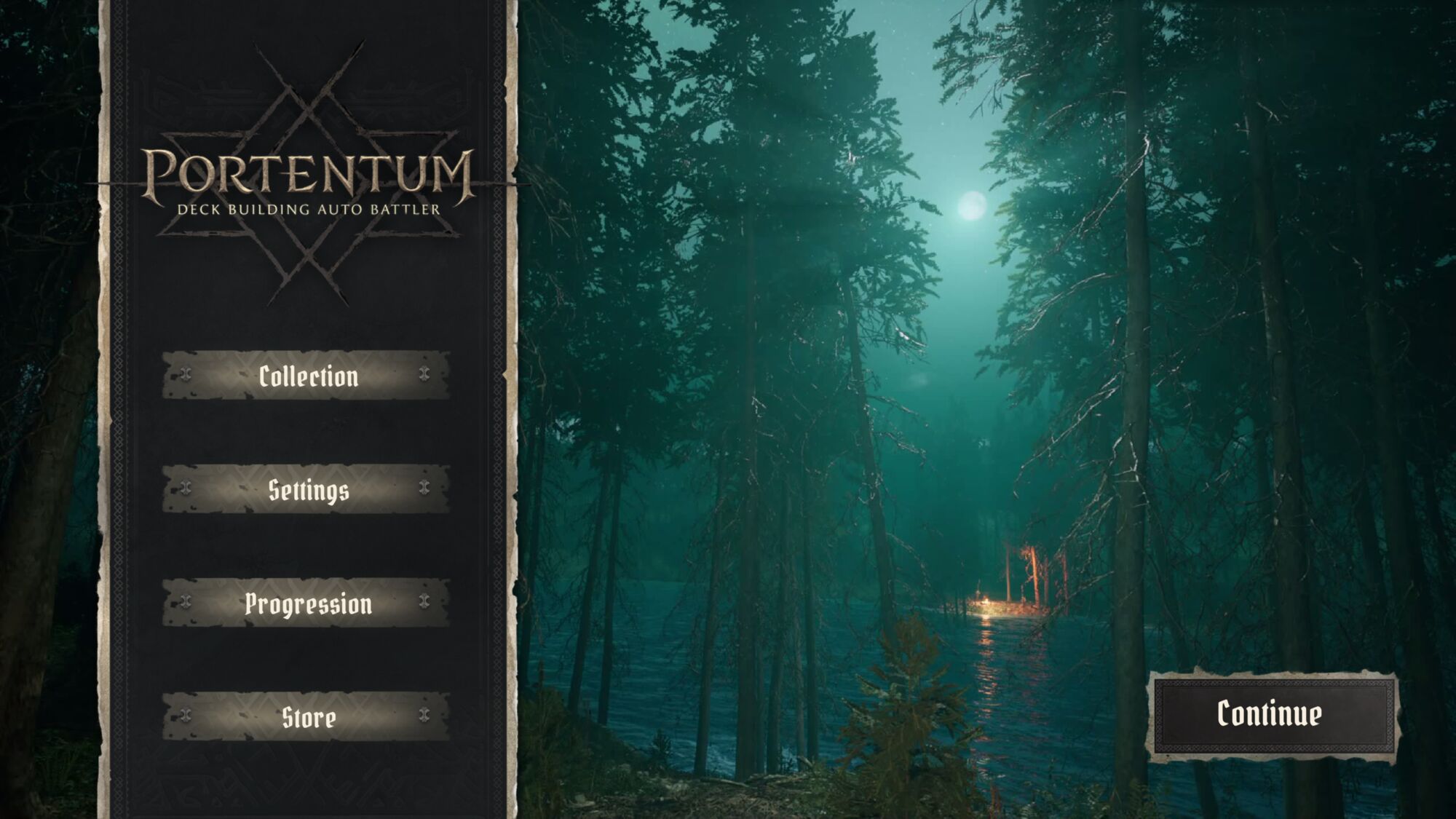 Portentum main menu